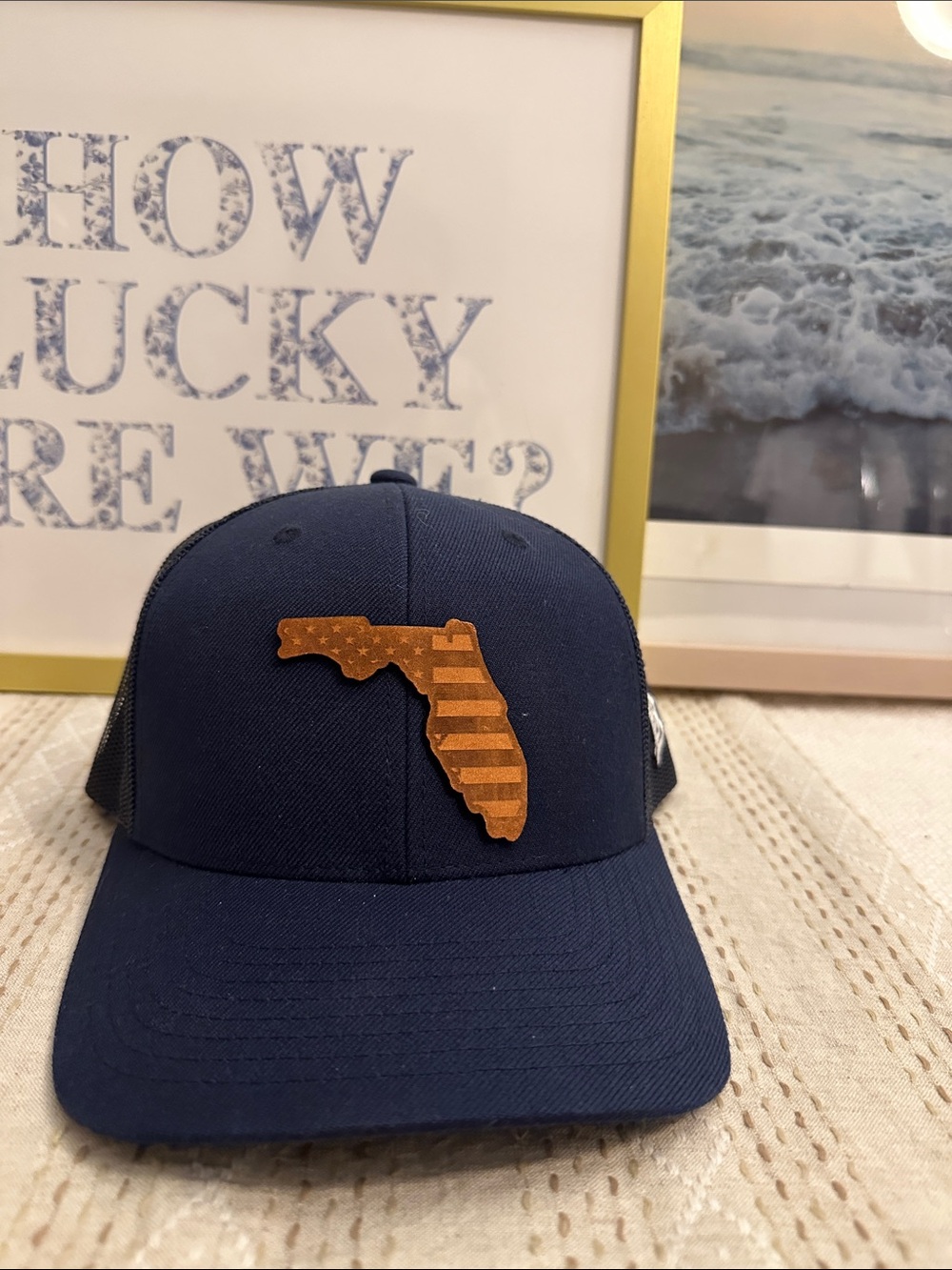 Branded Bills Florida American Flag Trucker Hat - Navy Blue